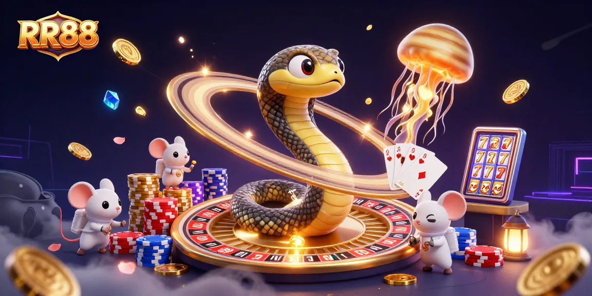 Experience the thrill of RR88 as cosmic characters play cosmic roulette and bet in space.
