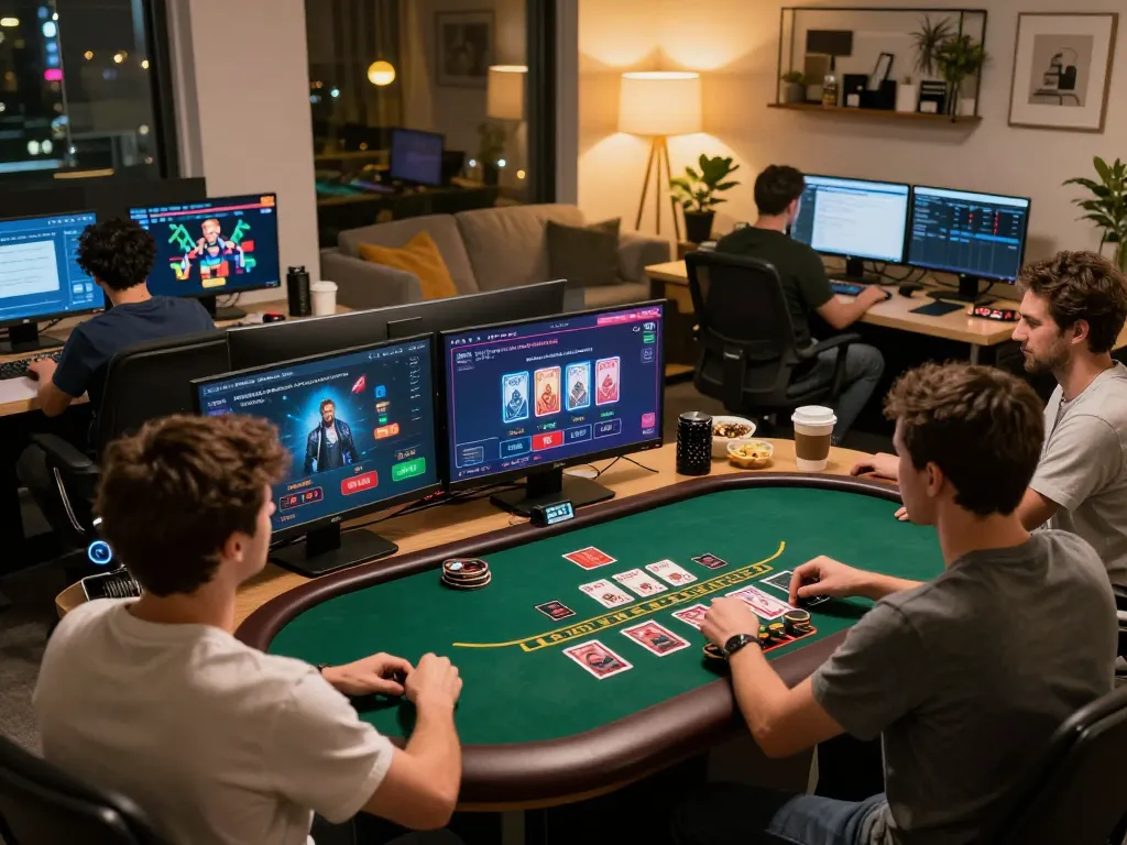 Players enjoying blackjack online at 789P with engaging dealer interactions and comfortable settings.