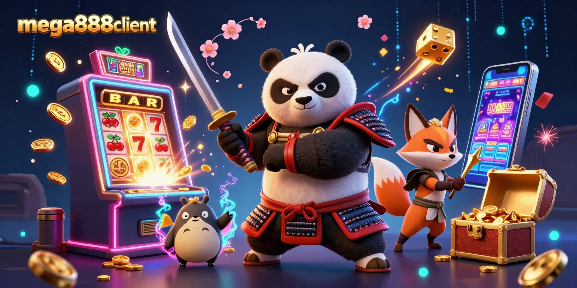 Experience thrilling gameplay with mega888client in this vibrant casino scene featuring dynamic characters and exciting elements.