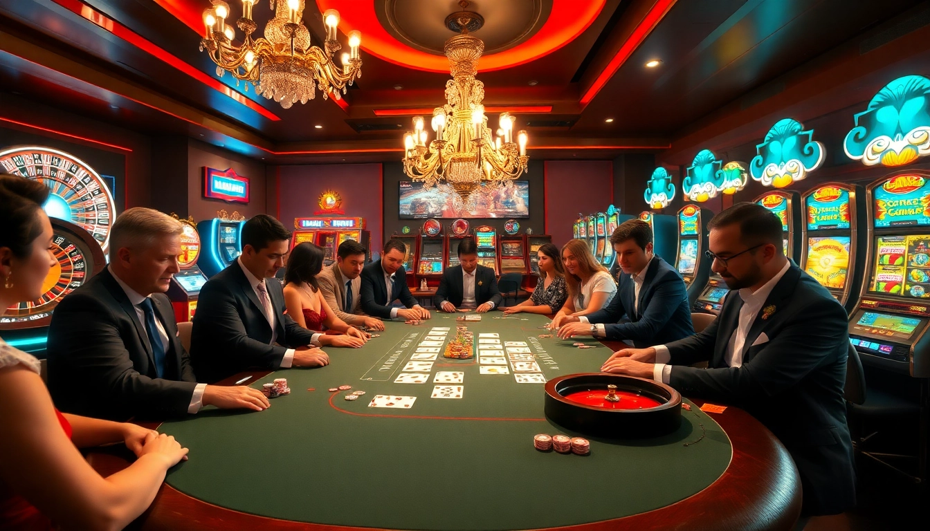 Experience vibrant casino gaming at jun88site.com with a lively poker scene and roulette excitement.