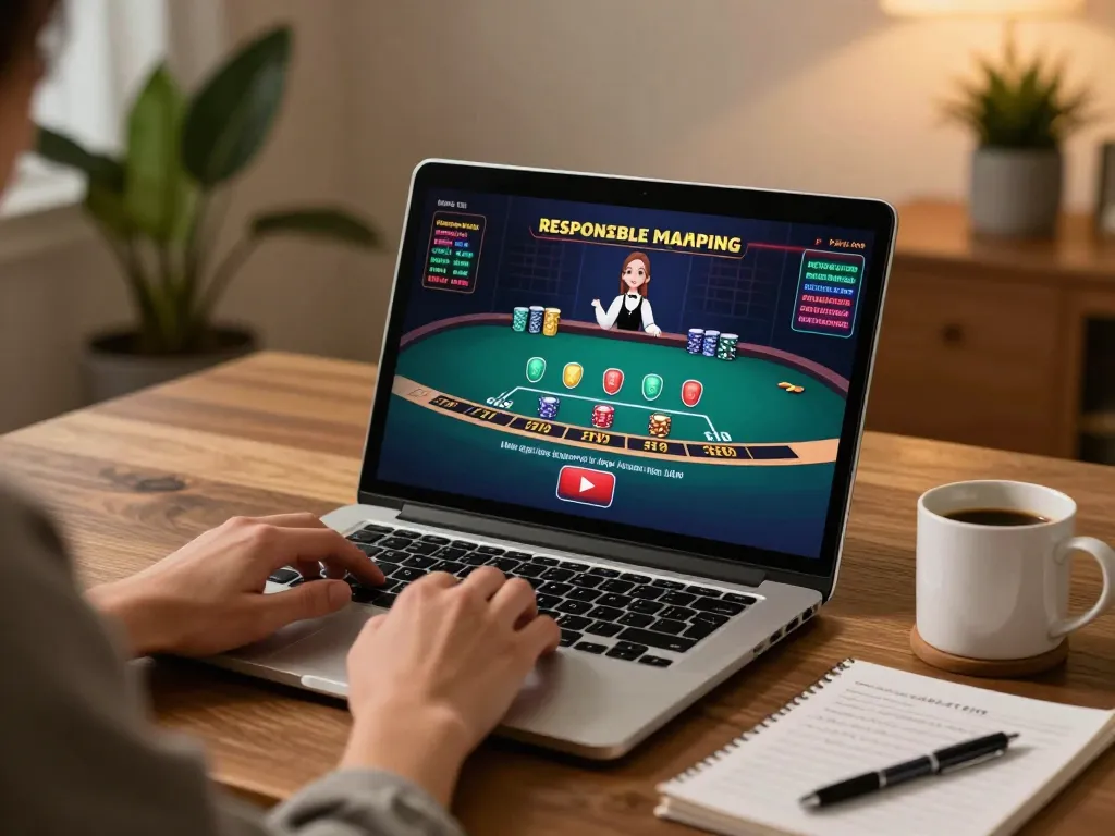 Engaging online casino gameplay experience at nn888, featuring live dealer blackjack on a laptop.