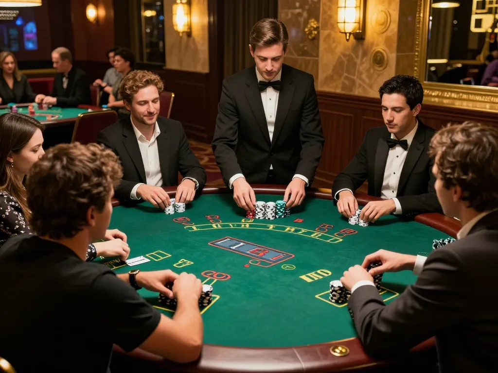 Experience the thrill of tt88 com as players engage at a stylish blackjack table, capturing the intensity of live casino gaming.