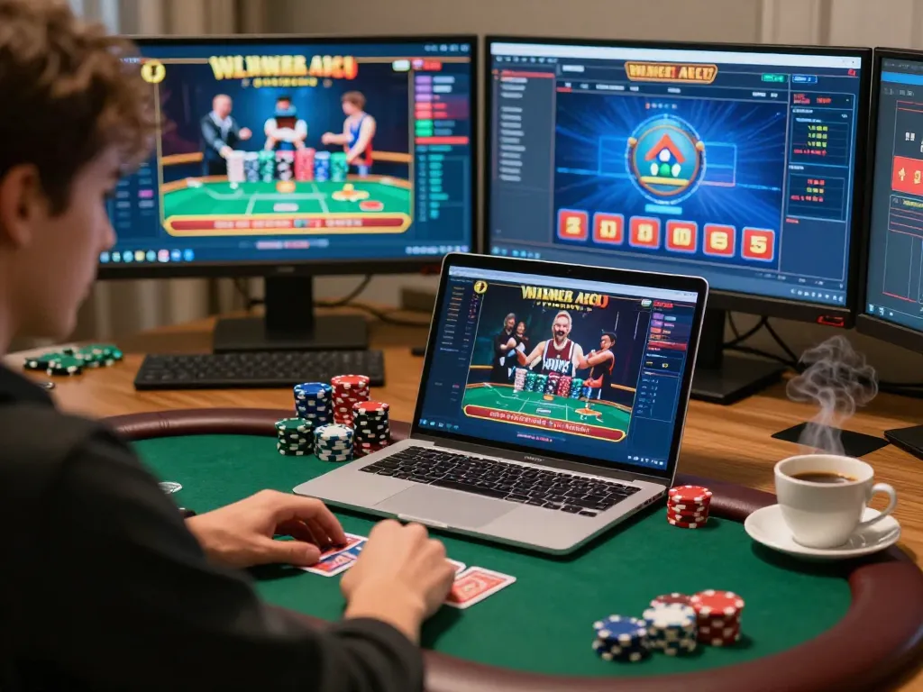 Engaging in strategic debet gameplay in a vibrant online poker environment.
