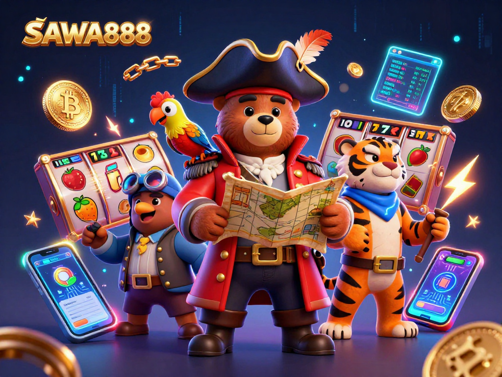 Experience thrilling slots at SAWA888 with captivating characters and dynamic gaming elements!