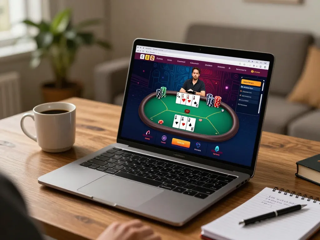 Engaging in strategic gameplay on MM 88's online casino platform at home.