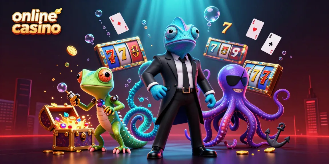 Exciting online casino scene with animated characters and vibrant game elements.
