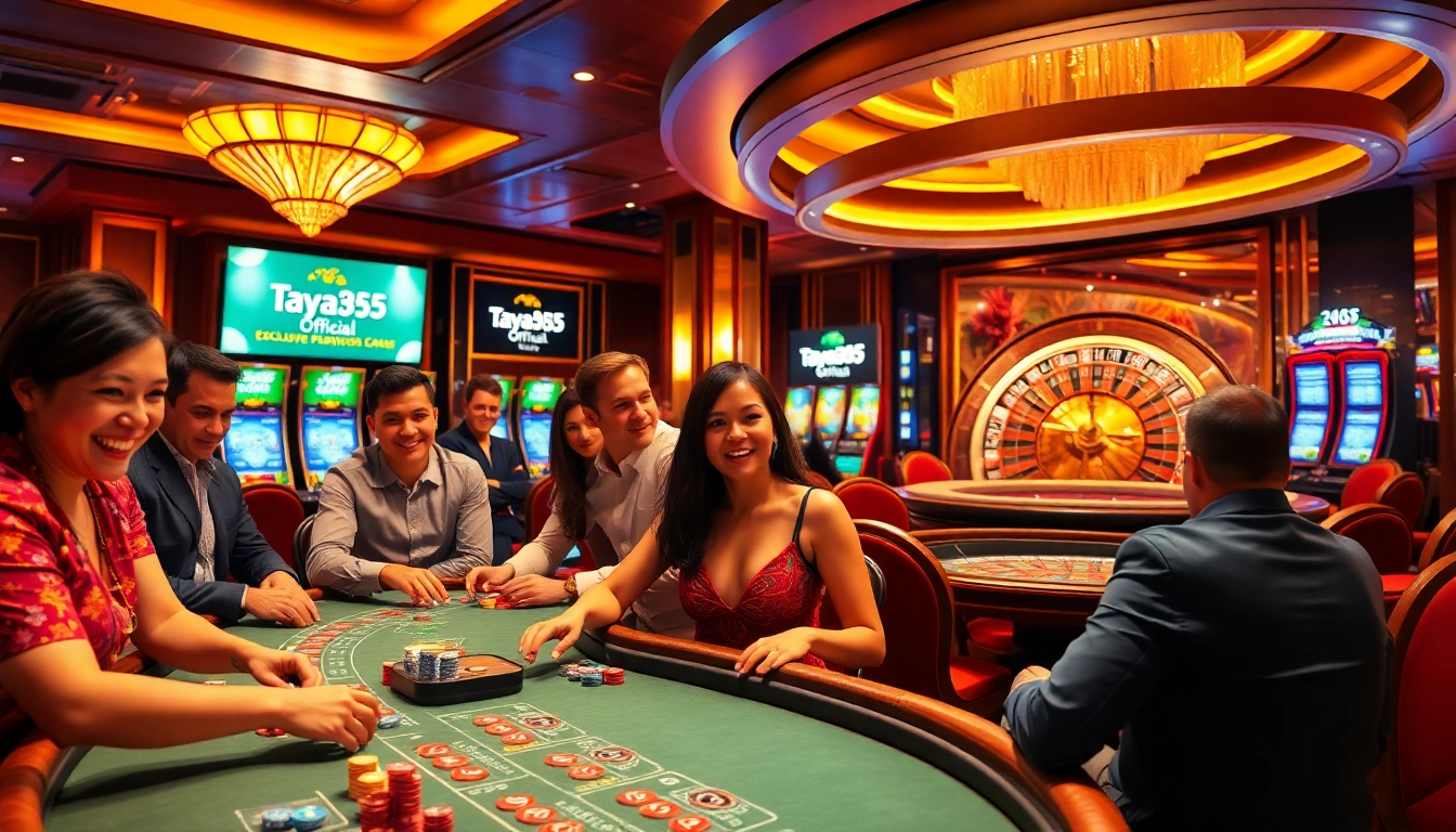 Experience thrilling gaming at Taya365 Official casino with vibrant tables and exciting players.