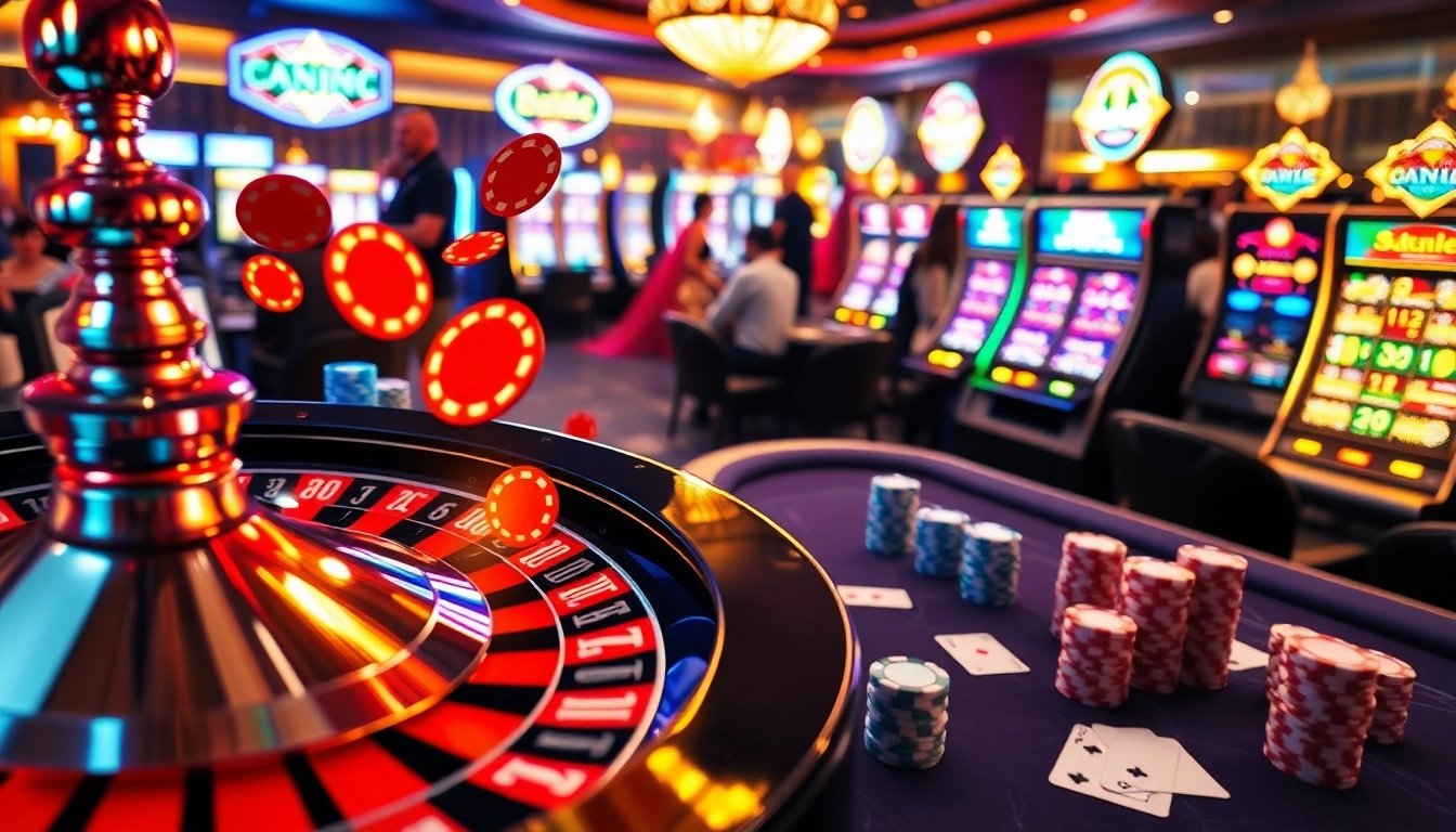Experience the thrill of da88 bet with exciting casino games, roulette, and poker in a vibrant scene.