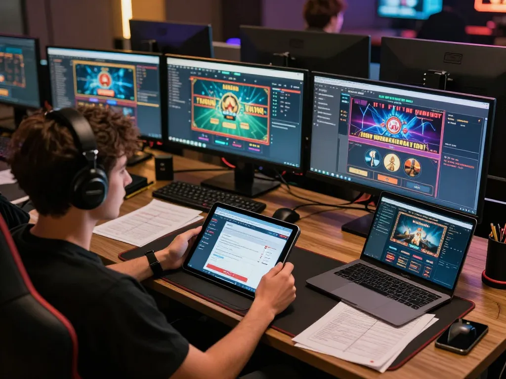 Player engages with tg88 online casino app on tablet with a strategic focus.