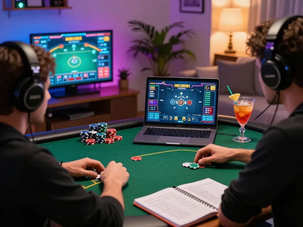 Person betting strategically in an online poker game, showcasing dynamic gameplay with tr88 focus.