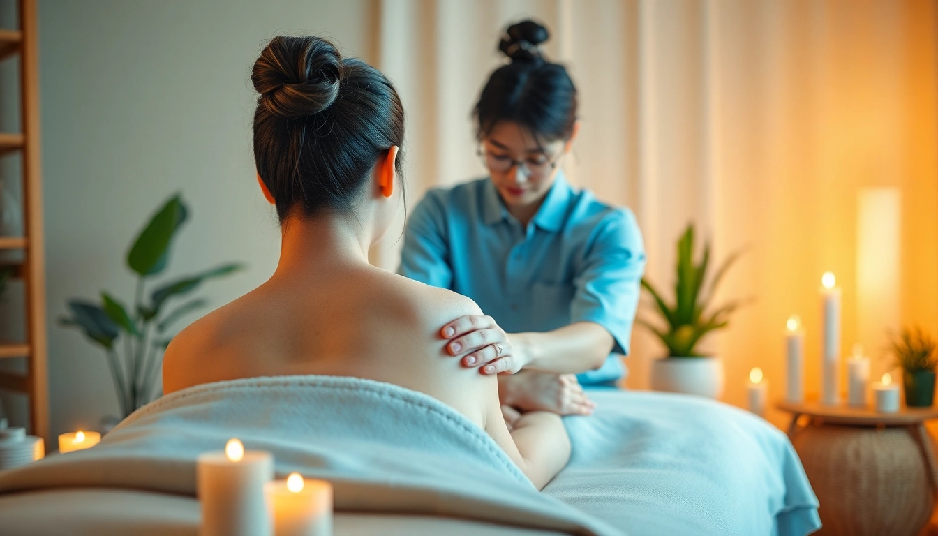 수원출장마사지 service showcasing a professional therapist providing a soothing massage in a relaxing home environment.