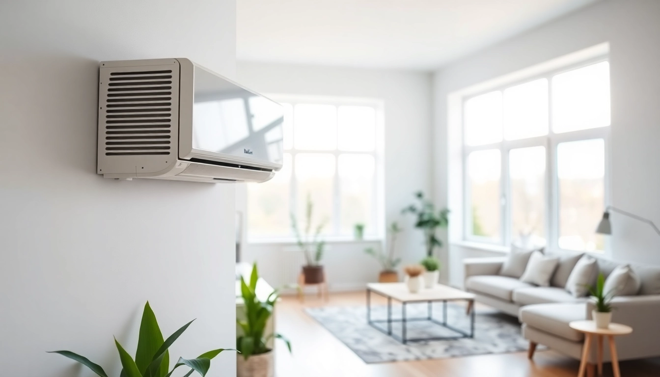 See the Daikin mini split AC unit elegantly enhancing a modern living room's comfort and style.