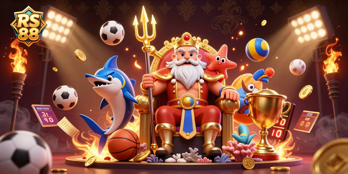 Experience the thrilling action of RS 88 with Neptune and games in a vibrant 3D illustration.