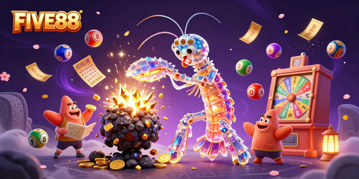 Experience the thrill of FIVE88 with a galactic samurai and vibrant casino elements bursting with excitement.