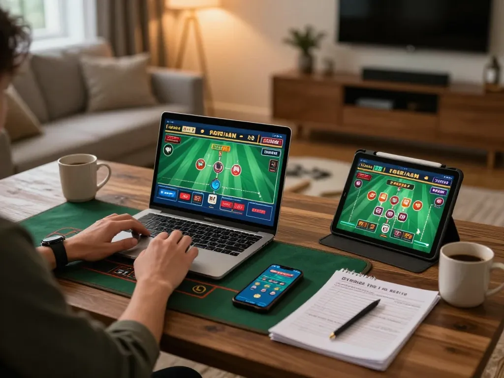 Player engaging with nhà cái goal123 on multiple devices for a seamless betting experience