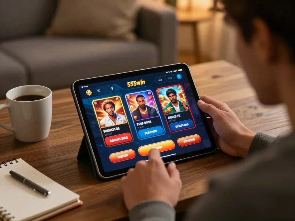 Engaging with the 555win app for an immersive online gaming experience at home
