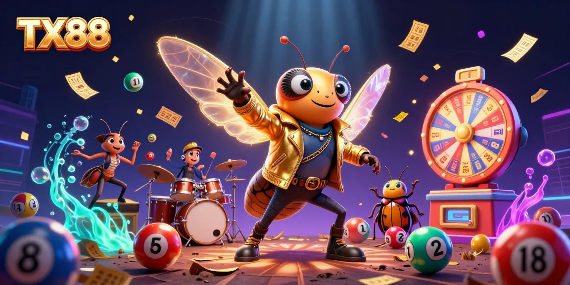 Experience the excitement of TX88 and vibrant lottery games with this animated 3D illustration.