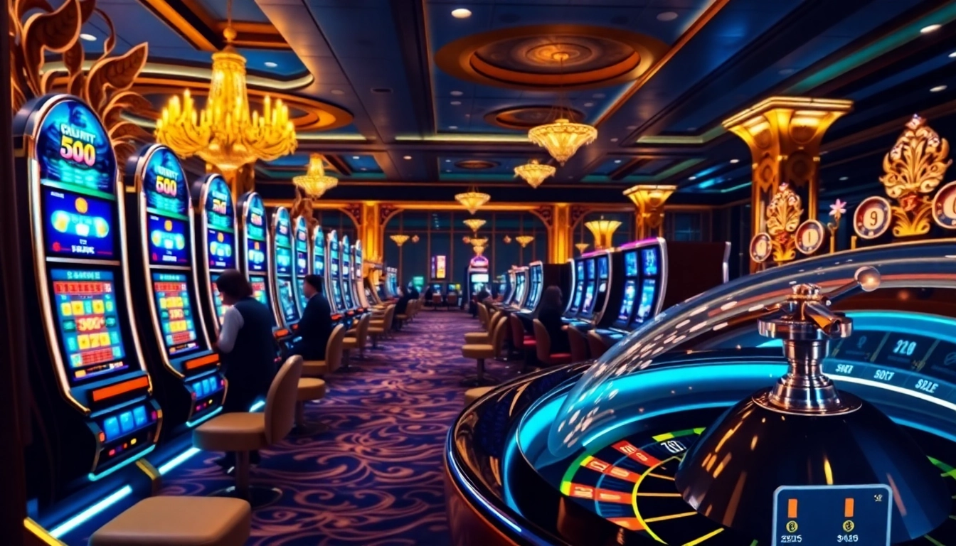 Slot 888 enthusiasts enjoying vibrant gaming machines and lively casino atmosphere.