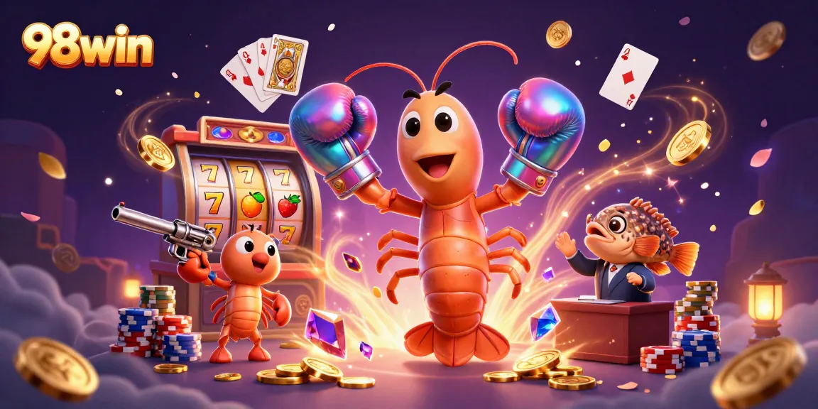 Spin the reels and experience 98win's vibrant casino adventures with captivating characters and gameplay elements.