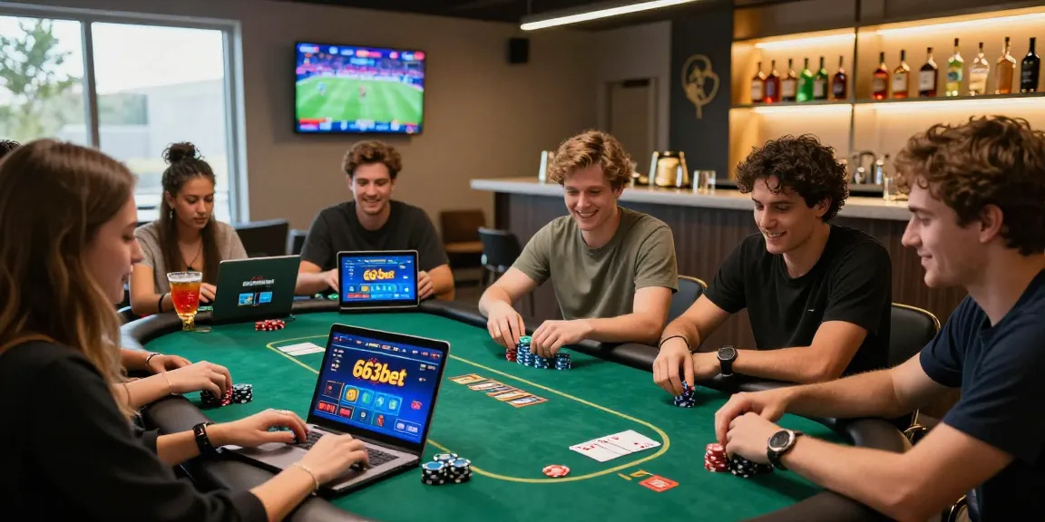 Exciting online gaming atmosphere with friends at 663bet casino.