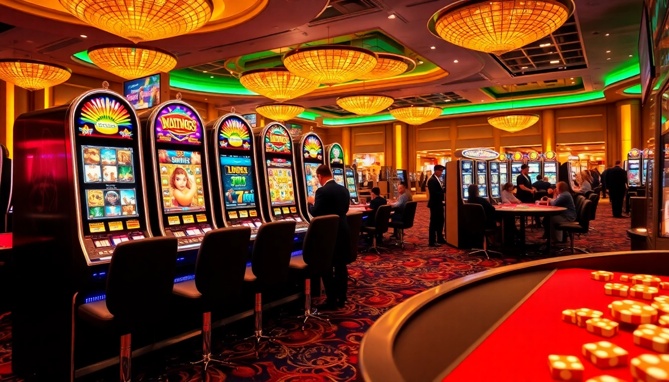 Players winning at slot gacor machines in a luxurious casino setting filled with excitement.