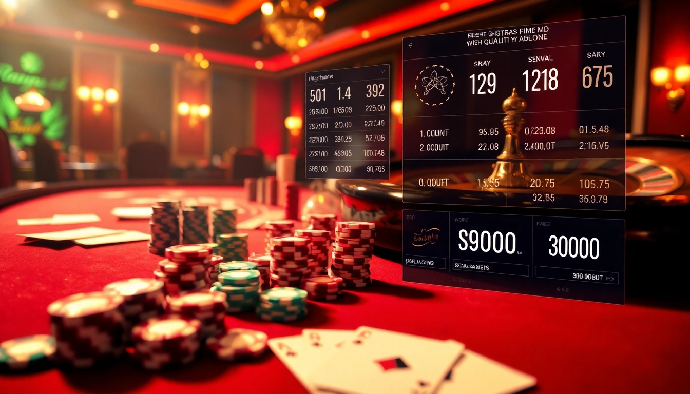 Engaging gaming scene at sodocasino with vibrant poker chips and roulette wheel showcasing thrilling action.