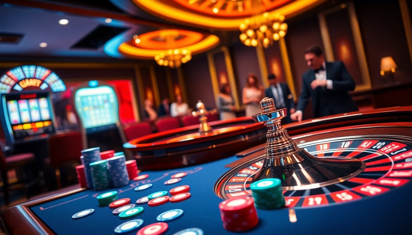 Players engaging in high-stakes gambling at Bin88's luxurious casino table with vibrant chips.