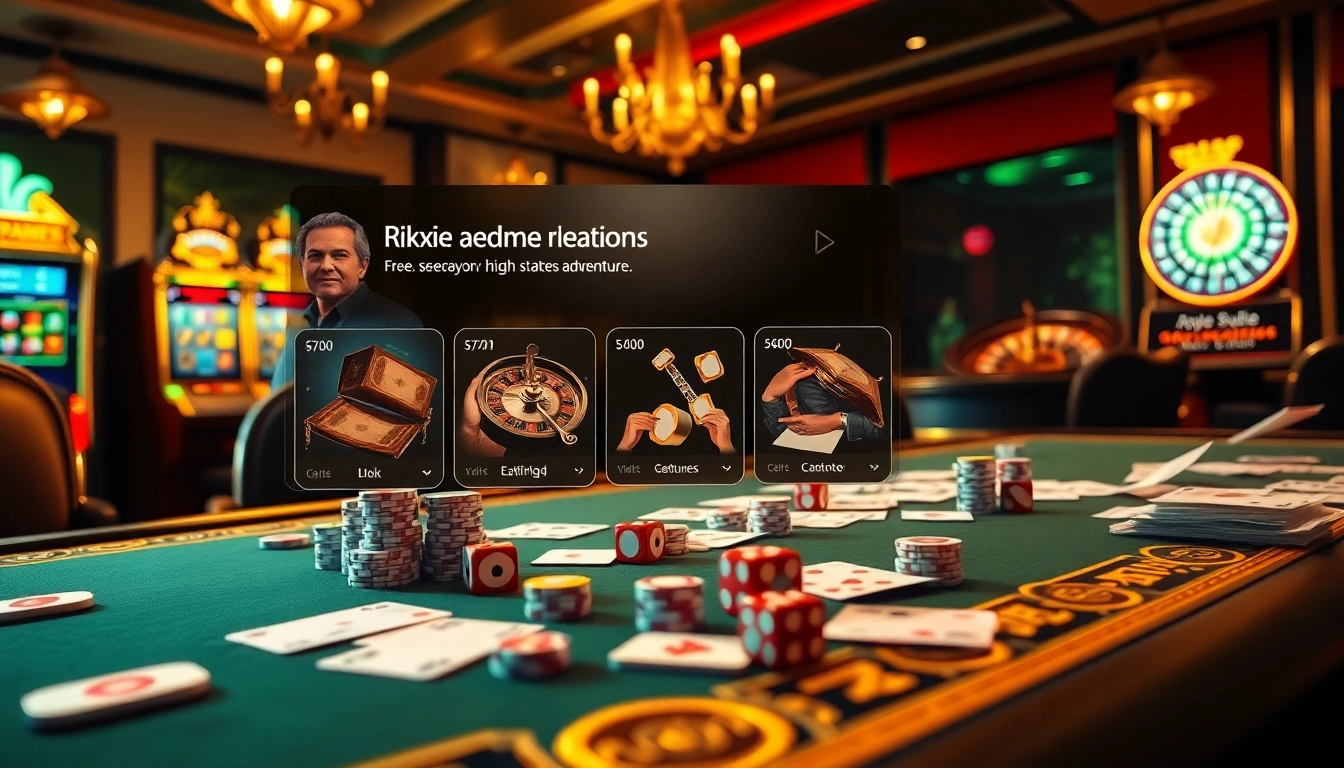 Experience the excitement of Rikvip with dynamic casino games displayed on a luxurious gaming table.