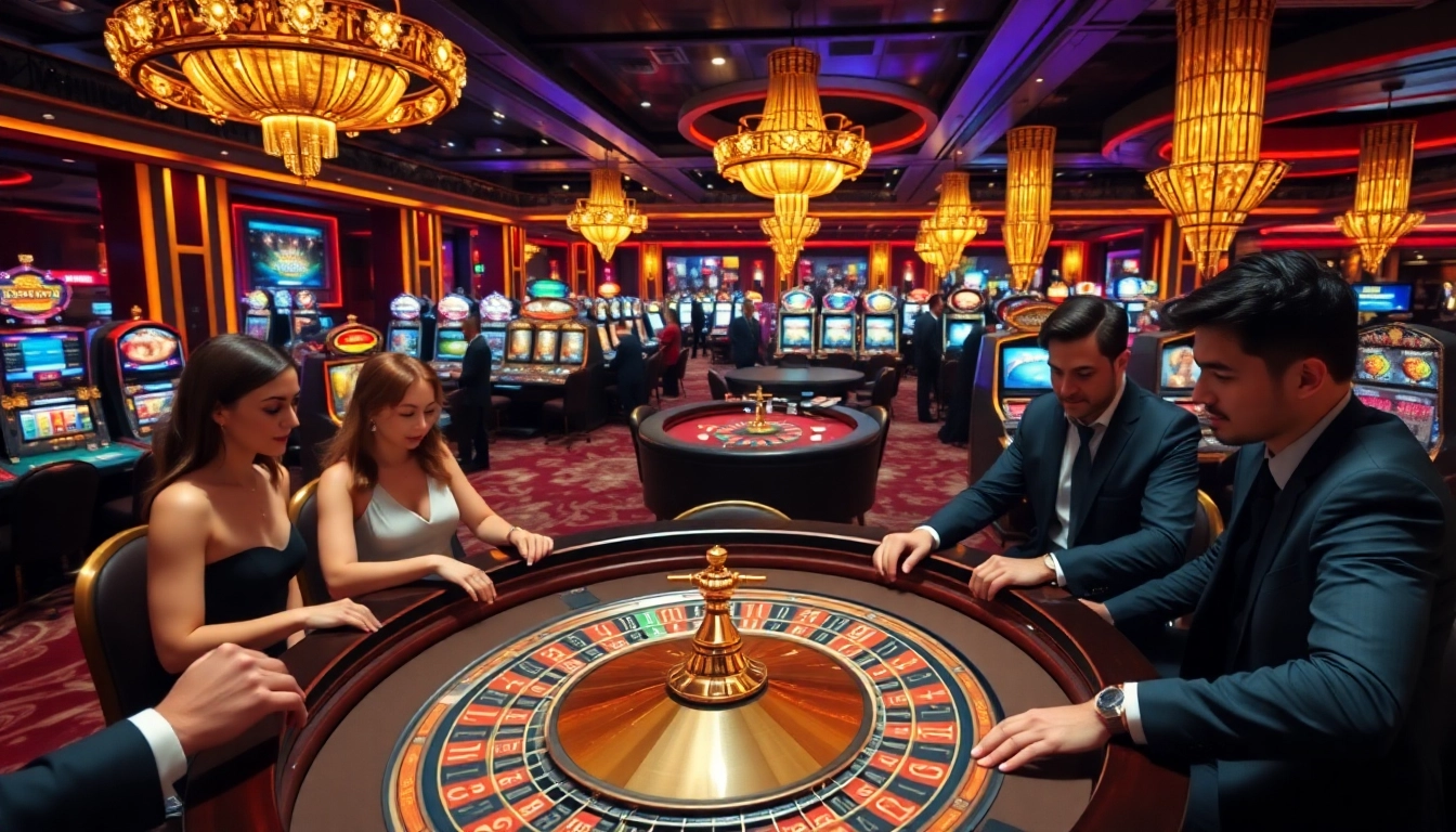 SODO66 players enjoying a thrilling roulette game with vibrant casino atmosphere.