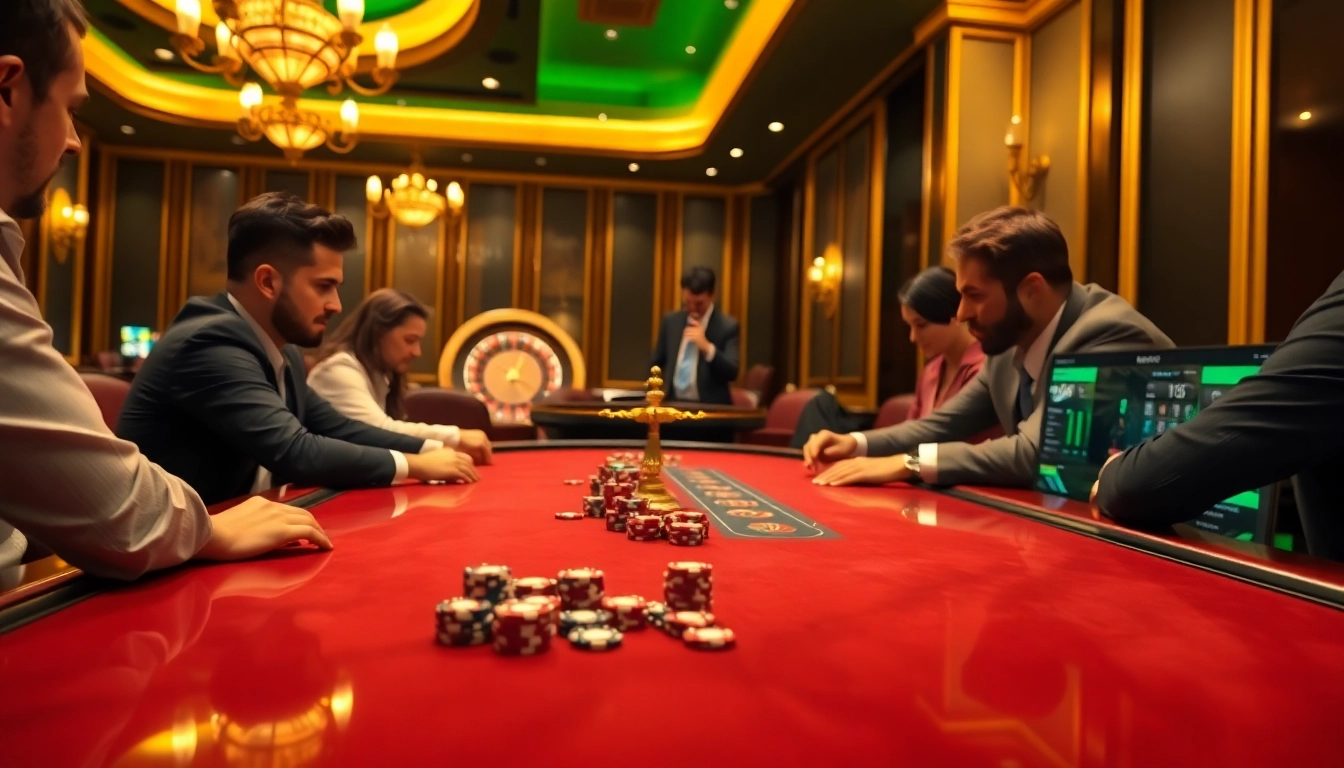 Experience high-stakes gambling with professional players at ph365 casino table.