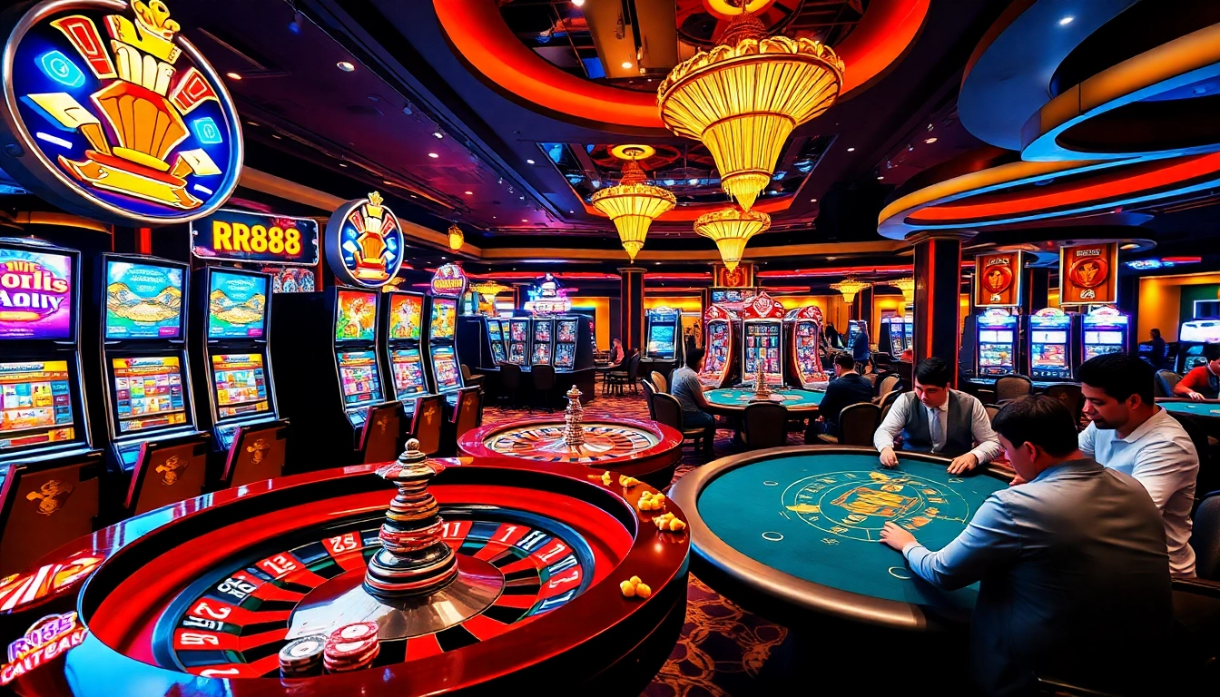 Experience exciting gameplay at RR88 with vibrant casino elements and a lively atmosphere.
