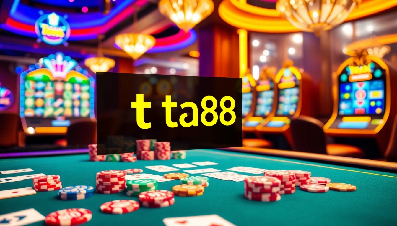 Experience high-stakes gaming at ta88 with vibrant casino tables and exciting slot machines.