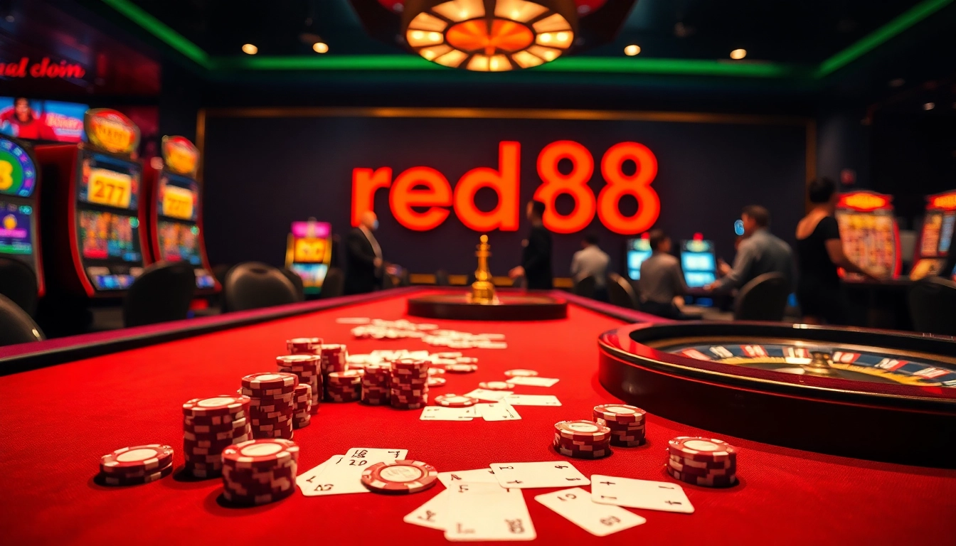 Experience red88's vibrant casino atmosphere with exciting poker and slot games.