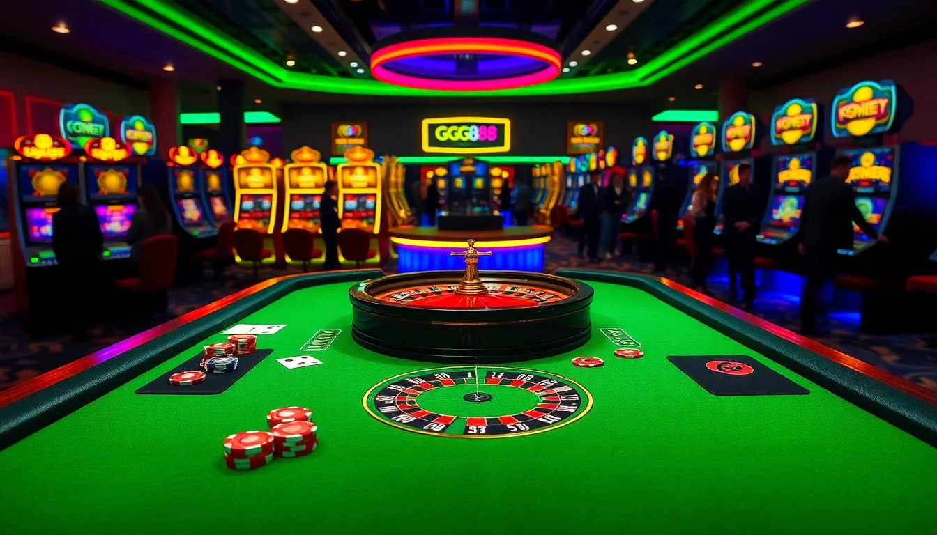 Engage with nhà cái gg88 at a vibrant casino table featuring poker chips and cards.