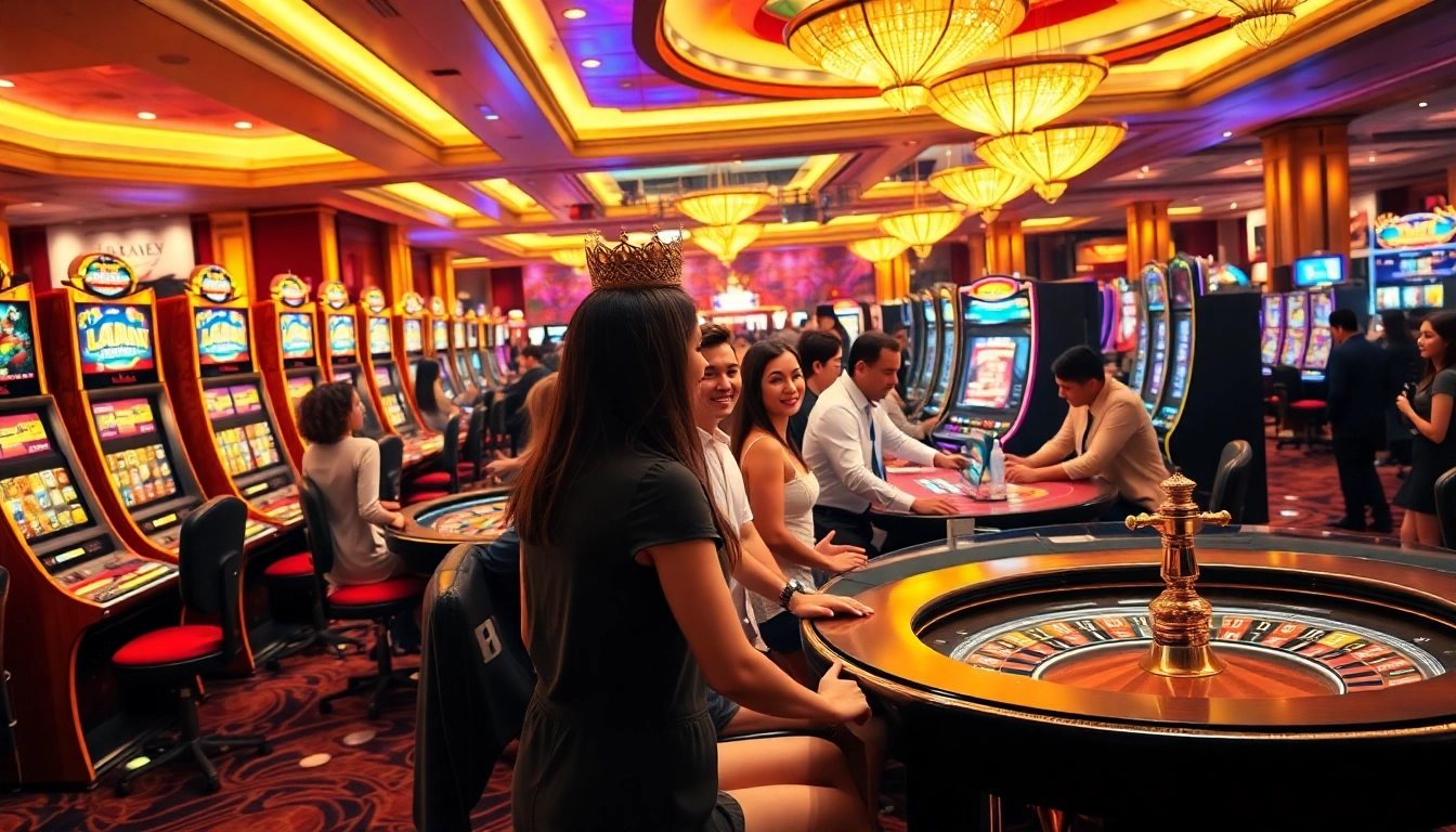 Engage with da88 at a vibrant casino featuring exciting gaming tables and professional players.