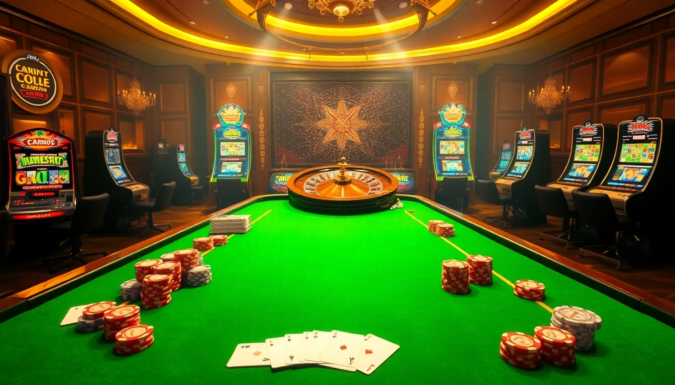 Engage in exciting gaming experiences at pahala4d with vibrant casino tables and elegant slot machines.