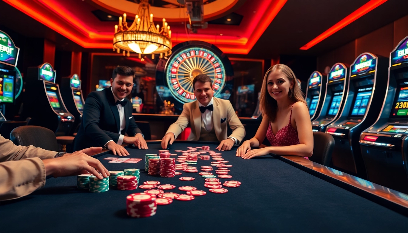 Experience the thrill of debet gambling at a lively poker table with vibrant chips and cards.