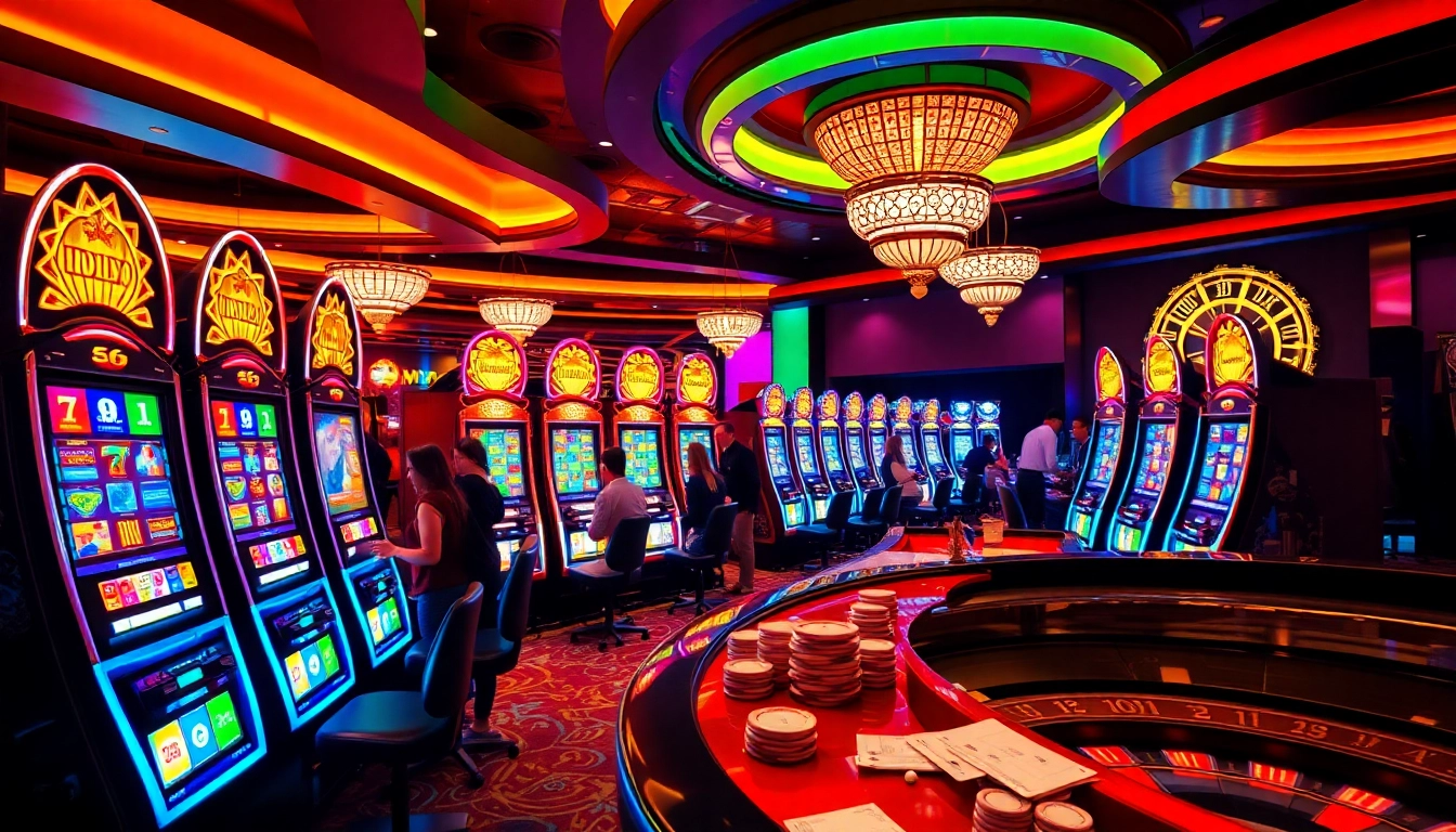 Experience the thrill of idn slot machines at a glamorous casino with vibrant atmosphere.