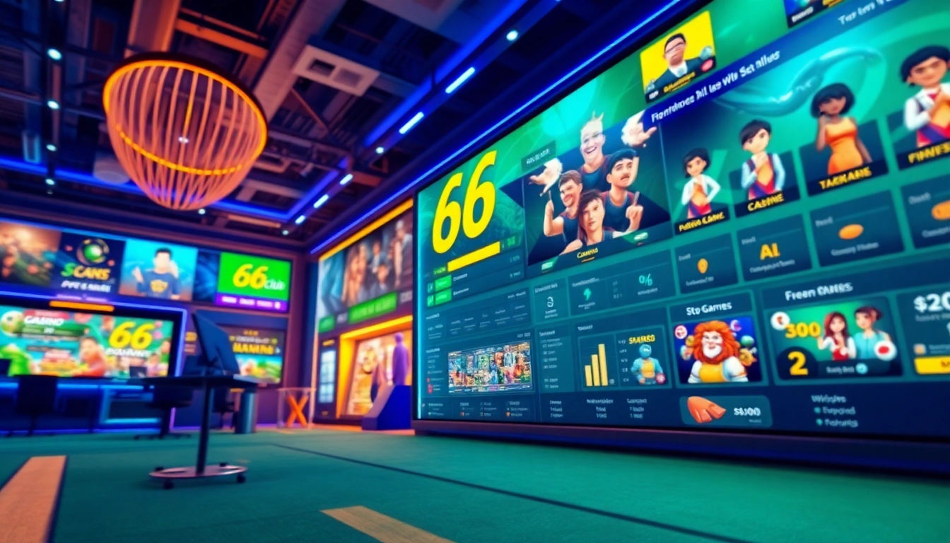 Explore the vibrant interface of 66club, showcasing engaging online gaming options in a modern setting.