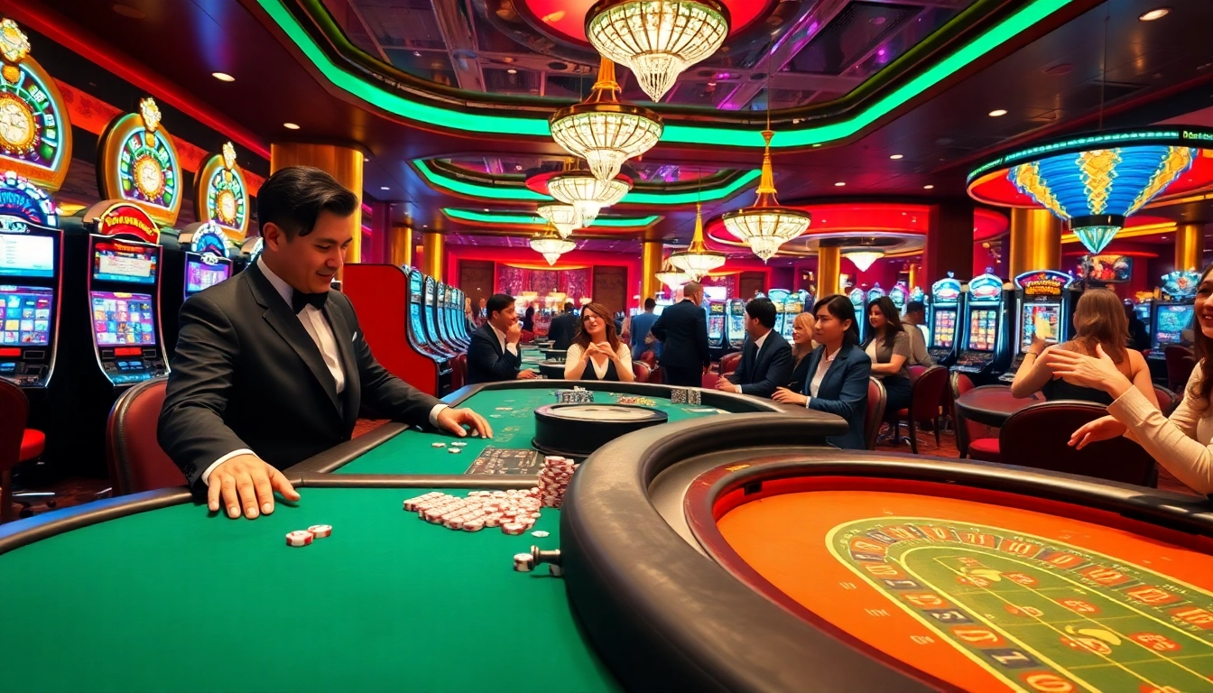 Experience the thrilling world of b29 casino gaming with luxury tables and vibrant slot machines.
